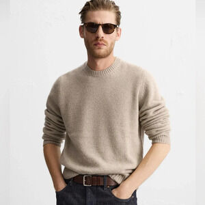 ZARA NWOT Men’s Wool Blend Crew Neck Sweater, Size L